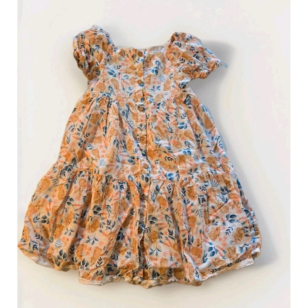 Cynthia Rowley Girls Adorable Easter bunny Floral Spring Dress Size US 7